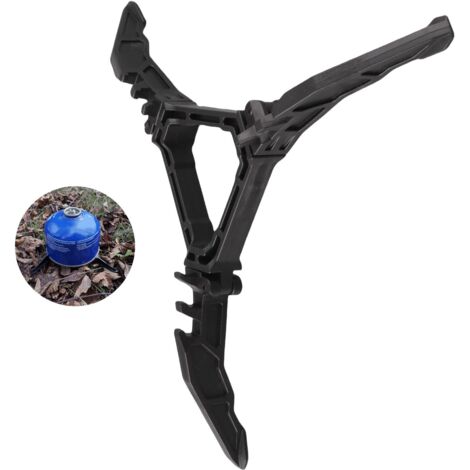 Support portable pour bouteille gaz camping ABS noir 17.3x9.5cm avec base pivotante pour BBQ outdoor (1/5)