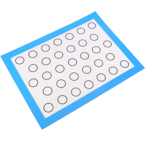 Tapisserie à pâtisserie silicone non-adhésive XL Tapis de cuisson 40x30cm bleu Lot 1 Tapis réutilisable pour cookie macaron pizza (1/3)