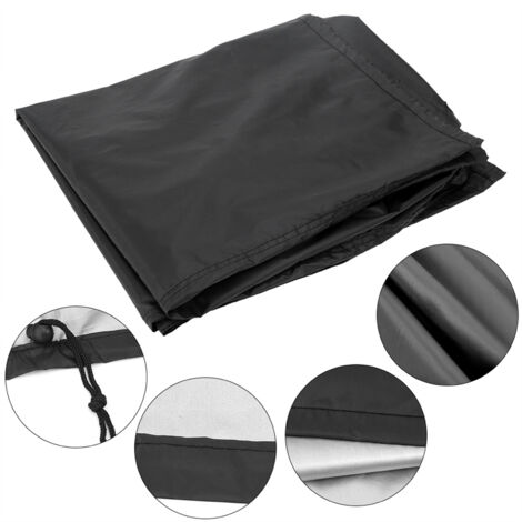 Housse BBQ Polyester Imperméable Anti-UV avec Cordon de Serrage 170x61x117cm Noir (1/5)