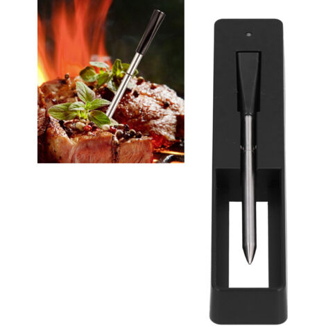 Thermometre BBQ avec 4 Probes Bluetooth, Stainless Steel, IP67, Oven Temperature Meter Wireless Smart pour Barbecue