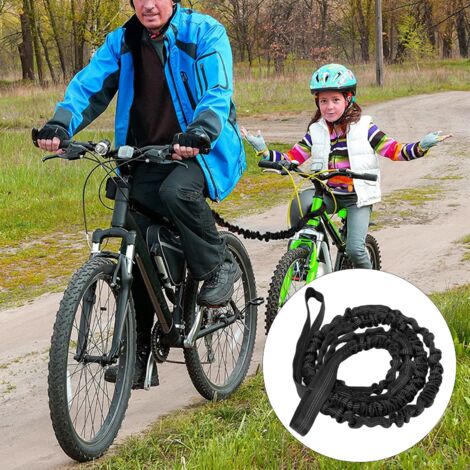 [Barre de Remorque Vélo] Strap'Luxe Nylon - Rope Élastique 2.7m à 4.5m, Design Compact Portable pour Courses, Marche ou Entraînement