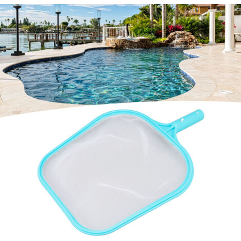 Filet de Piscine en Nylon Bleu Structure Plastique 43 x 29 x 3cm pour Spa et Fontaines Nettoyage Rapide Léger 165g (1/5)