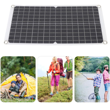 Panneau Solaire Monocristallin Flexible 17W 18V 0.94A avec Ports USB pour Camping Car Bateau (1/5)