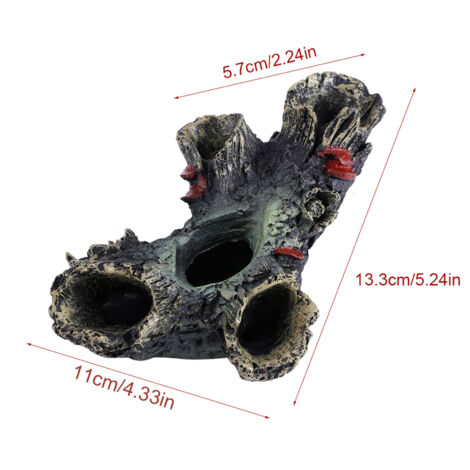 Décoration Aquarium Ornement Résine Artificielle Bois Mort Tank - Modèle Géométrique, Coloré, Sans Danger pour Poisson, Approx. 13.3cm (1/5)