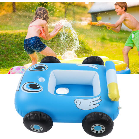 [Flotteur de Piscine Inflatable] Bateau Bébé Flamme Véhicule Bleu PVC 85cm avec Jouet à Jet d'eau - Flotteur Enfant Fun (1/5)