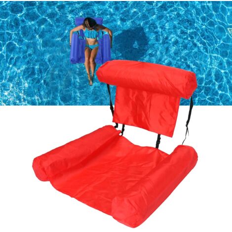 Chaise Hammock Inflatable PVC Foldable Red 67x61x57.5cm pour Piscine, Plage et Loisirs Nautiques - Portatif et Rapide (1/5)