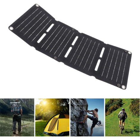 Panneau Solaire Portable 40W Monocrystalline - Panneau Solaire Portatif avec 2 Ports USB QC et Ventilateur 5V USB pour Camping et Voyage (1/5)