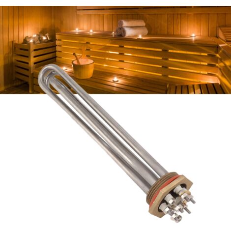 Élément chauffant tubulaire immergé 6KW 230V pour chauffe-eau électrique, sauna et spa, résistance inox, usage familial/hôtelier/centre sportif (1/5)