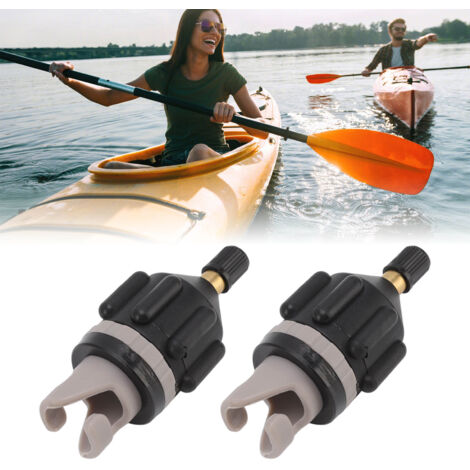 Adaptateur de Gonflage 2 Pièces pour Pompe - Connexion Valve Air pour Paddle Board, Kayak, Bateau Assaut - Noir (1/5)
