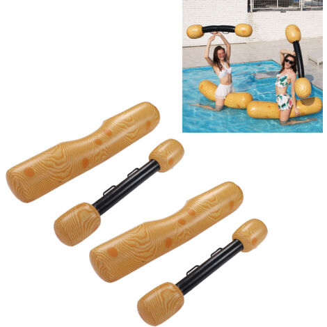 Bancs Flottants Gonflables en PVC Bois 140x35 cm pour 2 Joueurs - Inflatable Floating Row pour Sports Aquatiques et Fêtes en Extérieur (1/5)