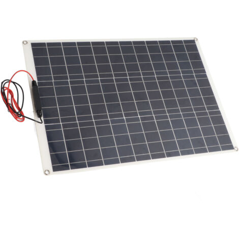 Kit Panneau Solaire Portable 300W Monocrystalline - Kit complet avec panneau, contrôleur, pinces batterie et prise cigarette pour camping et RV