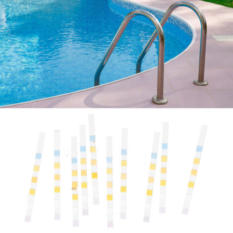 Bandelettes de Test d'eau 6-en-1 50Pièces 6 Paramètres TC,CL/Br,PH,ALK,CYA,TH pour Aquarium/Piscine/Eau Potable Papier et ABS (1/5)