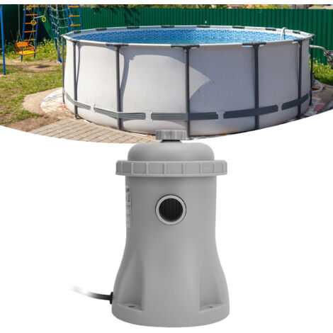 Pompe Filtre Cartouche pour Piscine Hors-sol 330 Gallon Système Kit Filtration Plastique ABS Éléments Remplacables Facile à Utiliser EU Plug 220V (1/5)