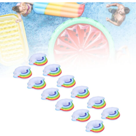 Porte‑Gobelet Gonflable Écologique [12 Pièces] Multicolore en PVC Résistant pour Piscine, Jardin, Fêtes et Jeux d'Enfant (1/5)