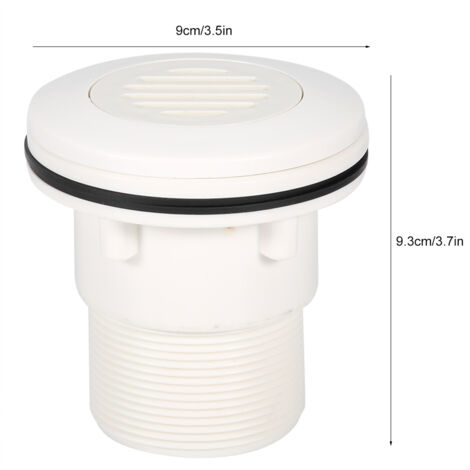 Buse d'aspiration pour piscine et spa - Accessoires de rechange - Matière plastique blanc, dimension 9.3x9cm, filetage 1.5in/2in, 186g avec 5 vis