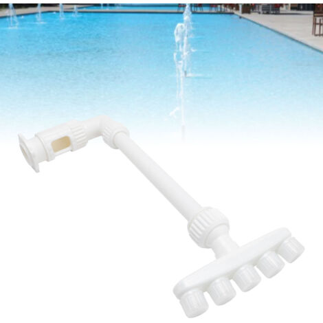 Fontaine de Piscine Fontainer Spray Fontaine Modèle 5 Jets Hauteur Ajustable Kit Fontaine Cascade PVC pour Piscine, Bassin à Poissons, Jardin