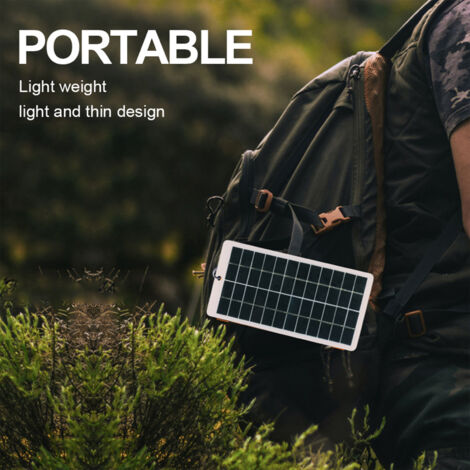 Panneau Solaire 5V 4,5W IP65 - Chargeur USB Portatif Haute Efficacité Polycristallin avec Clip pour Camping, RV, Marin (1/5)