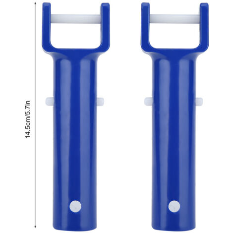 Tête de Brosse pour Nettoyage de Piscine Poignée Clip V 2Pcs Bleu ABS Remplacement Accessoires Piscine (1/5)