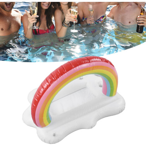 Porte-Boissons Gonflable Rainbow Cloud avec Cadre pour Fruits et Snacks (1/5)