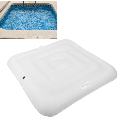 Abri de Piscine Gonflable PVC 130cm, Protection Anti-Poussière et Eau, Couverture pour Spa et Piscine Carrée Extérieure avec Poignée de Transport
