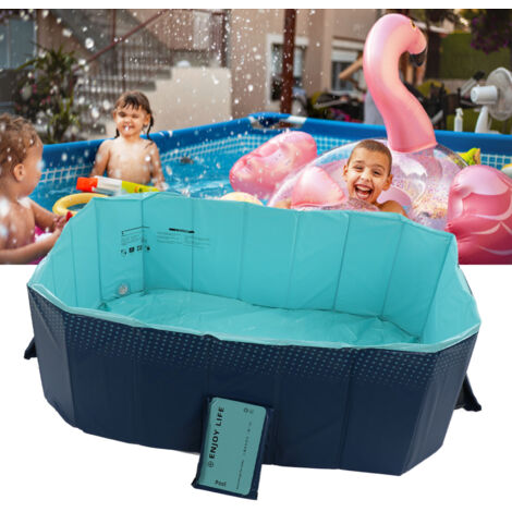 Piscine pliable Oversize pour famille et animaux - PVC durable 1.6m / 5.25ft, sans gonflage, transport facile