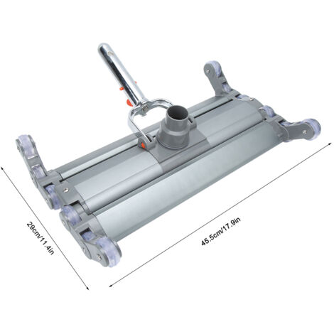 头 de Vacuum pour Piscine en Alliage d'Aluminium 18 Pouces - Collection de Piscine Spa - Nettoie par Aspiration - Connecteur Adaptable 1.5/2 Pouces avec 12 Roues Rotatives (1/5)