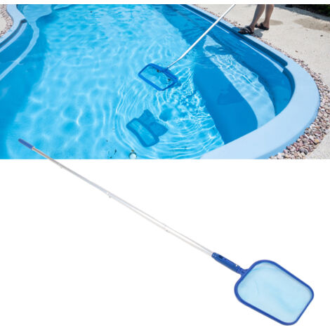 Épuisette pour Piscine Professionnelle avec Perche Longue et Filet Nylon Résistant pour Spa, Jacuzzi et Fontaines - Modèle Réglable 153cm (4 Sections) (1/5)