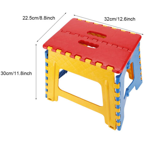 Tabouret Pliable pour Enfants Tabouret Petite Chaise Portable 32x22.5x30cm Rouge Mat Anti-Dérapant Lot 1 (1/5)