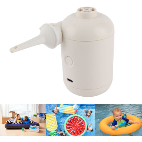 Pompe électrique portable mini Tiny Pump - Pompe de gonflage rapide avec 4 embouts pour sacs de rangement, bateaux gonflables et bouées de natation (1/5)
