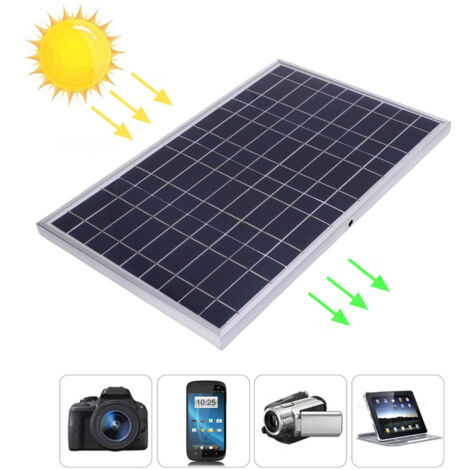 Kit de Contrôleur Panneau Solaire - 100W Panneau Monocristallin Cadre Aluminium IP67 avec Contrôleur Charge 12V 10-50A USB pour RV Car Bateau