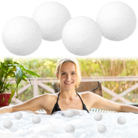 Balle Éliminant la Pollution Spa - 4 Pièces Rechargeables - Éponge Absorbante pour Piscine, Jacuzzi et Cuisine - Diamètre 7.6cm (1/5)