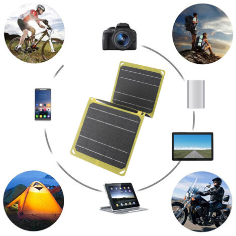 Panneau Solaire Portable 21W Foldable USB Dual avec Output 5V 9V 12V Étanche Monocristallin pour Camping Voyage Pêche (1/5)