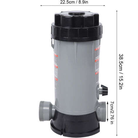 Doseur Automatique de Chlore CL-200 Chlorinator PVC Robuste 38.5x22.5cm Capacité 9L