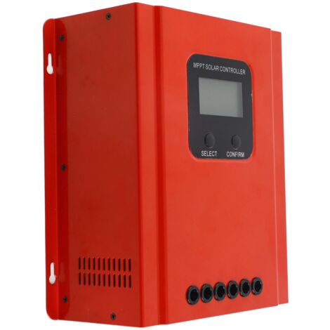 Régulateur Solaire MPPT 60A RS485 Communication 12V 24V 36V 48V Identification Auto Régulateur Solar Controller en Fer Rouge avec Affichage LCD, 4 Modes de Charge et Ventilateur de Refroidissement (2, (1/5)