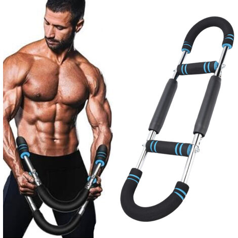 Barre d'Exercice torsadée pour les Bras, Barre de Traction Portable avec 3 niveaux de Force, Équipement d'Entraînement Supérieur pour Muscles du Torse, Triceps et Abdominaux
