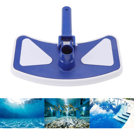 Aspiroir à papillon pour piscine avec roues et brosses - Aspiroir anti-déchets pour bassins, aquariums et parcs aquatiques - [Matériel plastique bleu/blanc, 700g, 28.3cm] (1/5)