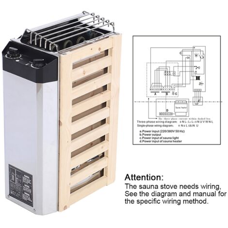 Poêle Sauna Intérieur Type Contrôle Interne 3KW en Acier Inoxydable, 220V pour Chambre Sauna (1/5)
