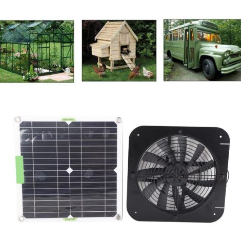 Ventilateur Solaire de Toiture - Solar Exhaust Fan Kit 100W 18V - Panneau Monocristallin avec Grille Métallique 13.5 Inch pour Maison, RV et Poulailler (1/5)