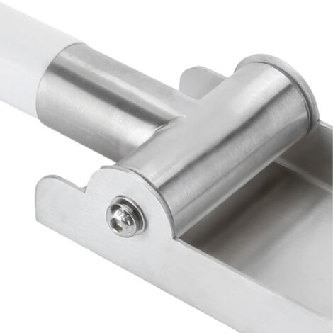 Barre de sécurité pivotante pour WC et salle de bains - Accessoire de fixation en acier inoxydable et plastique blanc (60x20x10cm) (1/5)