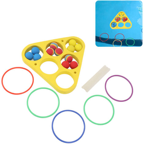 Jeu de Lancer d'Anneaux en EVA pour Piscine - 12 Balles et 12 Anneaux - Jouet Flottant pour Sports Aquatiques et Fêtes Outdoor Enfants & Adultes (1/5)