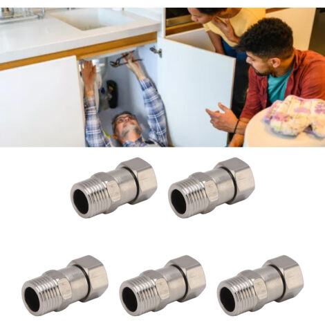 Adaptateur de Tube G1/2 Raccord Femelle en Acier Inoxydable pour Gaz/Eau, 5 Pièces - Plumbing Fitting Construction (1/5)