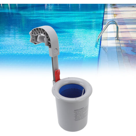[Écumoire de Surface pour Piscine] Skimmer Automatique Gris Fixation Murale Filtrant Déchets (1/5)