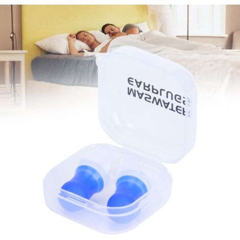 [Bouchons d'Oreilles] 2 Pcs Silicone Bleu L Boîte Imperméable Anti-Nuisance pour Natation Voyage Spa (1/5)
