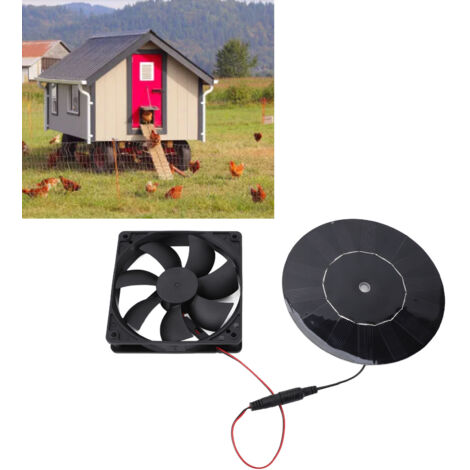 Aération Solaire 10W Panel Monocristallin 16cm Ventilateur Extracteur Toilette Maison Animaux Kit Installation (1/5)