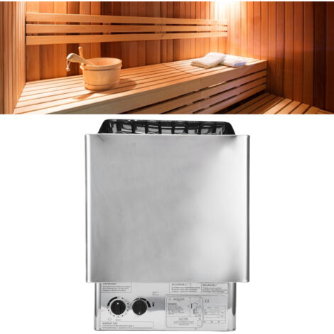 Poêle de Sauna Électrique 6KW 220V Thermostat Intégré Matériau Acier Inoxydable Pour Salle Sauna Privée ou Commercia (1/5)