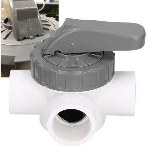 3-Way Pool Valve - Valve à 3 Voies ABS/PVC pour Spa/Piscine avec Manette Grande V40‑3A (1/5)