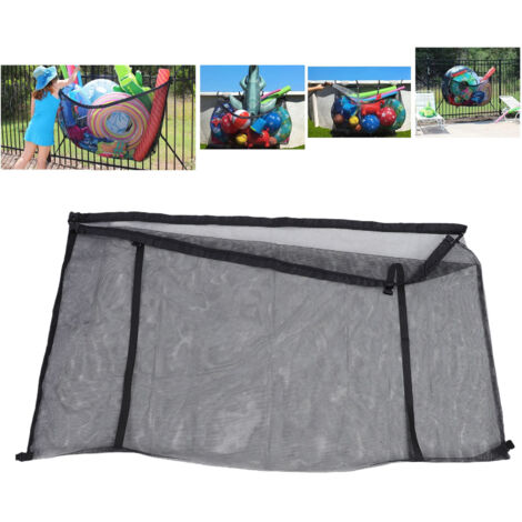 Filet de Rangement pour Jouets de Piscine avec Attaches Grande Capacité, Sac en Maille Suspendu pour Frites de Piscine, Bouées, Ballons et Jouets Gonflables
