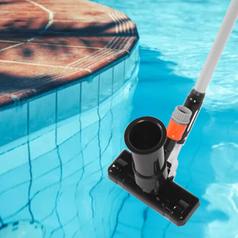 Aspirateur pour Pools avec 4 Sections de Tige Plastique Noir Nettoyeur Sous-marin pour Fontaines Pools Hors-sol Standard US (1/5)