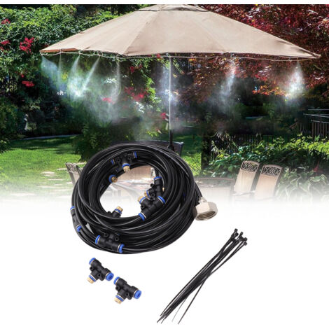 Système de Misting pour Patio avec Tuyau de 8m et 9 Buses en Cuivre pour Jardin, Terrasse, Serre (1/5)