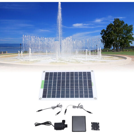 Pompe à Eau Solaire 100W Kit - Panneau Monocristallin, Boîte de Stockage d'Énergie, Faible Niveau Sonore, Pompe de Fontaine 16.4FT (1/5)